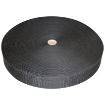 300 Foot Roll of 2 Inch Wide Black Lightweight Polypropylene Webbing