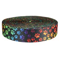 2 Inch Picture Quality Polyester Webbing Rainbow Paws