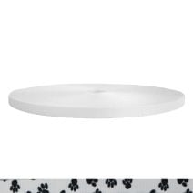 1/2 Inch Picture Quality Polyester Webbing Puppy Paws: Black on White