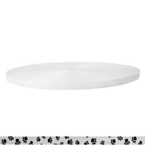3/8 Inch Picture Quality Polyester Webbing Puppy Paws: Black on White