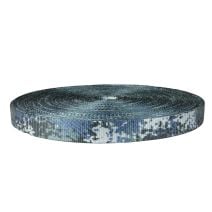 1 Inch Utility Polyester Webbing Camouflage Digital Blue