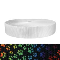 2 Inch Utility Polyester Webbing Rainbow Paws