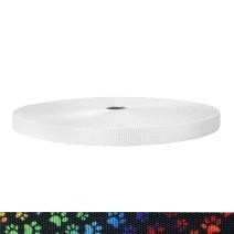 3/4 Inch Utility Polyester Webbing Rainbow Paws