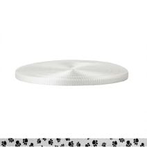 3/8 Inch Utility Polyester Webbing Puppy Paws: Black on White