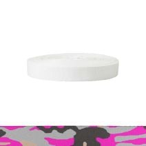 1 Inch Polyester Ribbon Camouflage Pink
