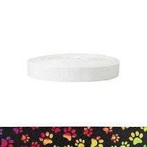 1 Inch Polyester Ribbon Rainbow Paws