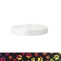 1 Inch Polyester Satin Rainbow Paws