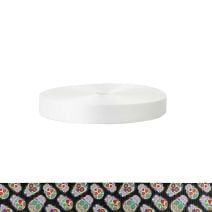 1 Inch Polyester Satin Sugar Skulls Black