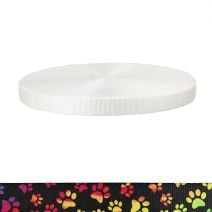 1 Inch Tubular Polyester Webbing  Rainbow Paws