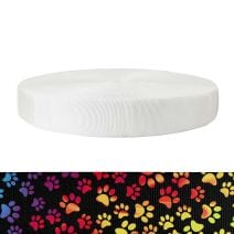 2 Inch Tubular Polyester Webbing  Rainbow Paws