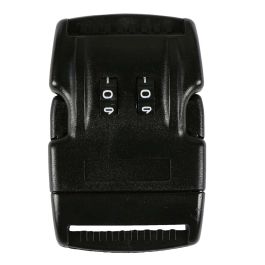 1 1/2 Inch Combination Locking Side Release Buckle No Adjust Black
