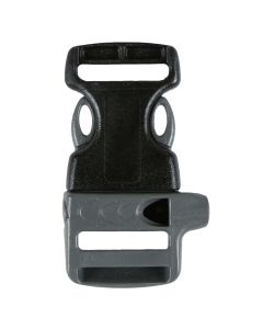 3/4 Inch Whistle Side Release Buckle No Adjust Black and Gray