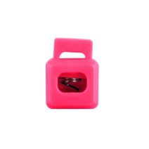 Hot Pink Block Style Plastic Cord Lock