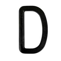 1 1/2 Inch Plastic D-Ring Black