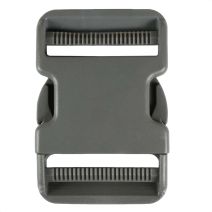 2 Inch Plastic Side Release Buckle Double Adjust Charcoal