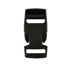 1 Inch Clearance Plastic Squared Side Release Buckle Single Adjust Black