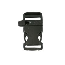 1 Inch Clearance Plastic Side Release Whistle  Buckle Single Adjust Black