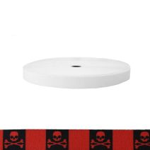 1 Inch Sublimated Elastic Jolly Roger Red