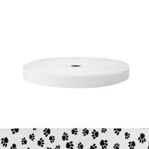 1 Inch Sublimated Elastic Puppy Paws: Black on White