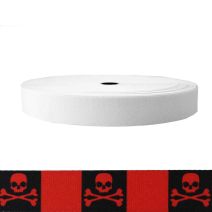 1-1/2 Inch Sublimated Elastic Jolly Roger Red