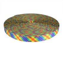 1 Inch Picture Quality Polyester Webbing Calico Rainbow