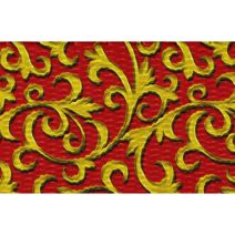 1 Inch Red Filigree Picture Quality Polyester Webbing