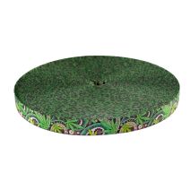 1 Inch Picture Quality Polyester Webbing Nu Canna Green Paisley