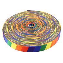1 Inch Picture Quality Polyester Webbing Gay Pride Stripes