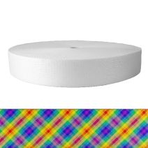 2 Inch Picture Quality Polyester Webbing Calico Rainbow