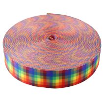 2 Inch Picture Quality Polyester Webbing Gay Pride Plaid