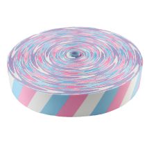2 Inch Picture Quality Polyester Webbing Trans Pride Stripes