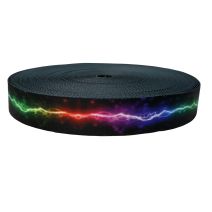 2 Inch Picture Quality Polyester Webbing Rainbow Lightning Splatter