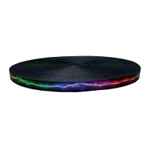 3/4 Inch Picture Quality Polyester Webbing Rainbow Lightning Splatter
