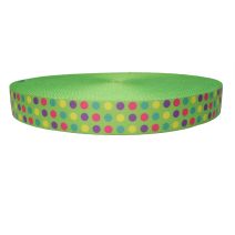 1-1/2 Inch Picture Quality Polyester Webbing Candy Dots