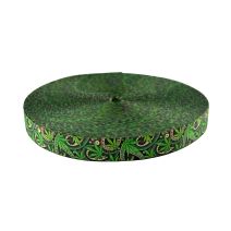 1-1/2 Inch Picture Quality Polyester Webbing Nu Canna Green Paisley