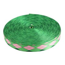 1 Inch Utility Polyester Webbing Argyle: Pink and Green