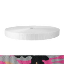 1 Inch Utility Polyester Webbing Camouflage Pink