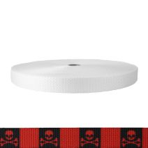 1 Inch Utility Polyester Webbing Jolly Roger Red