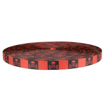 3/4 Inch Utility Polyester Webbing Jolly Roger Red