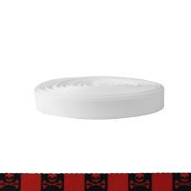 3/4 Inch Polyester Ribbon Jolly Roger Red