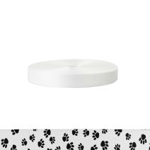 1 Inch Polyester Satin Puppy Paws: Black on White