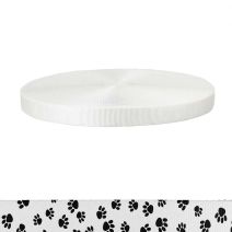 1 Inch Tubular Polyester Puppy Paws: Black on White