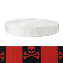 2 Inch Tubular Polyester Jolly Roger Red