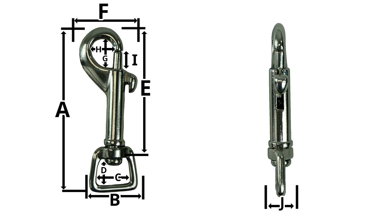 Diagram illustrating labels for the following table of measurements