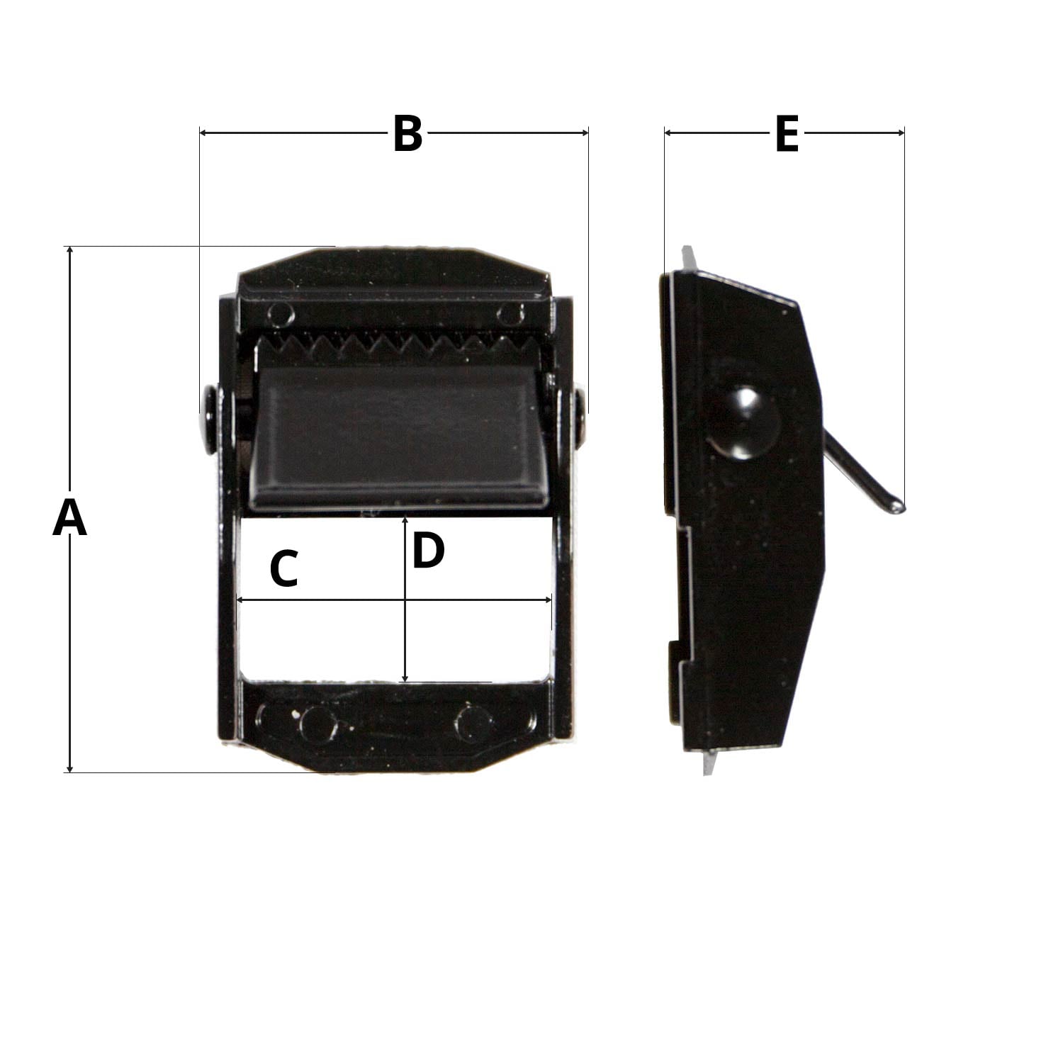 Diagram illustrating labels for the following table of measurements