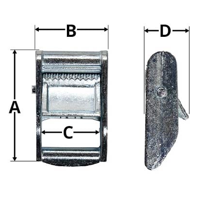 Diagram illustrating labels for the following table of measurements