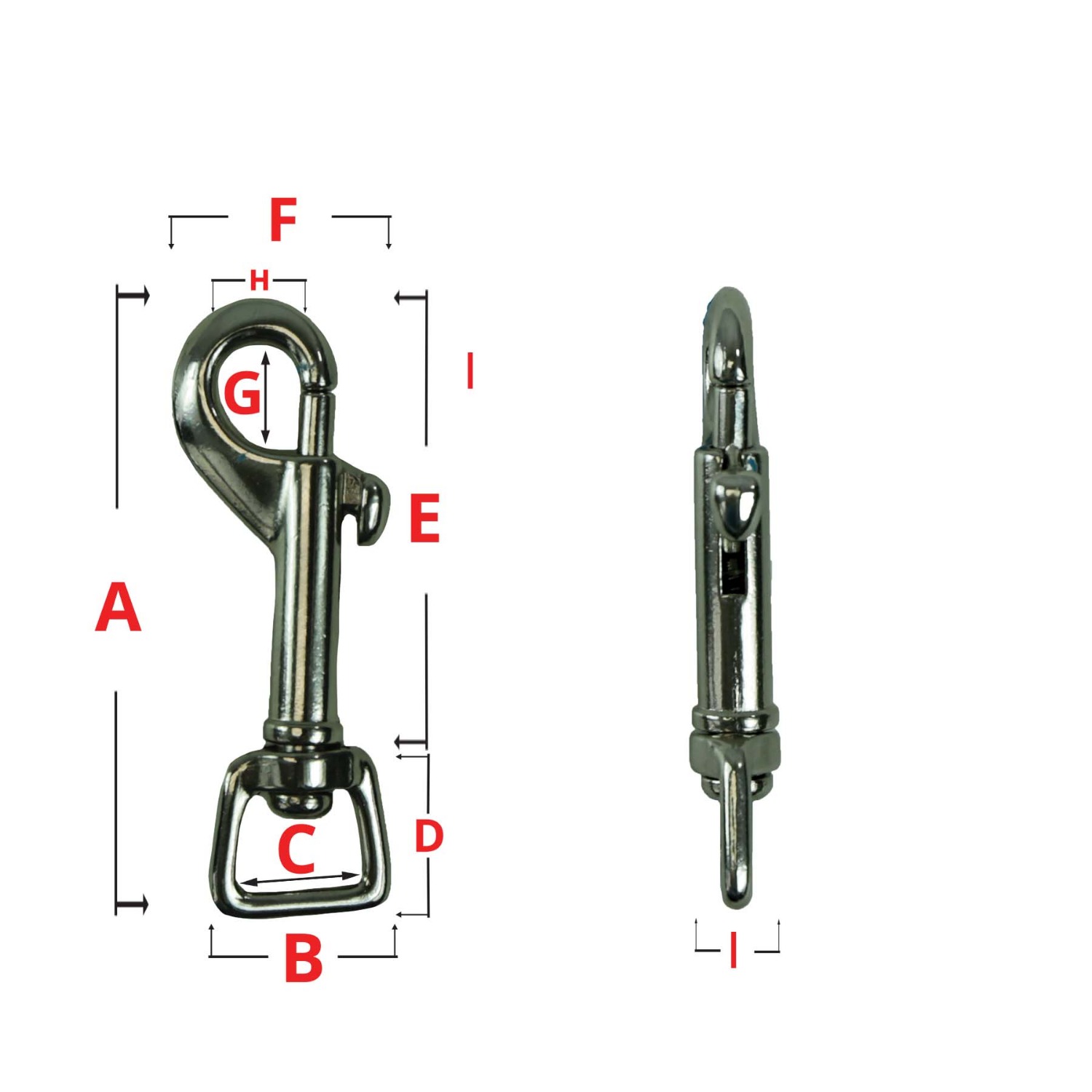 1/2 Inch Metal Bolt Snap Specifications